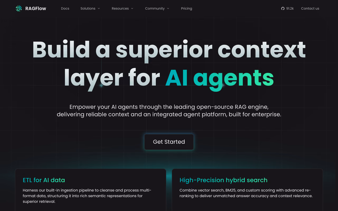 RAGFlow homepage screenshot