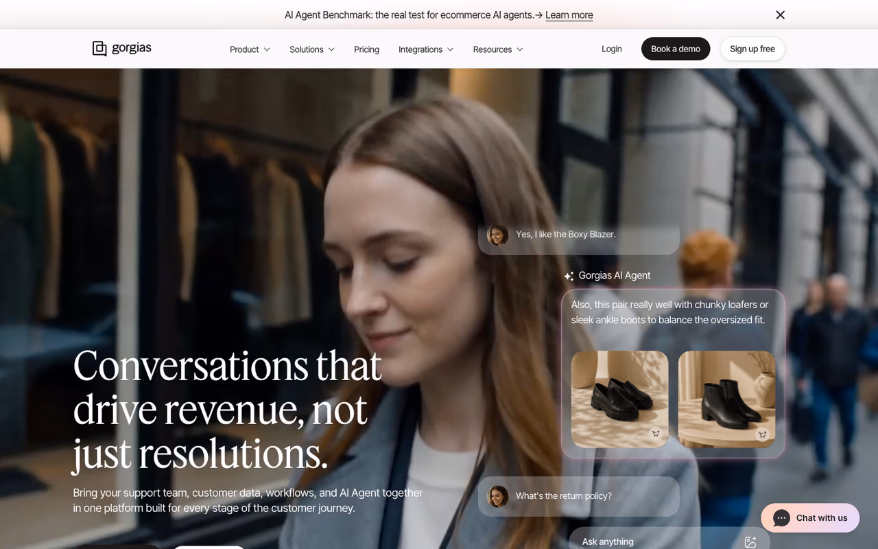 Gorgias homepage screenshot