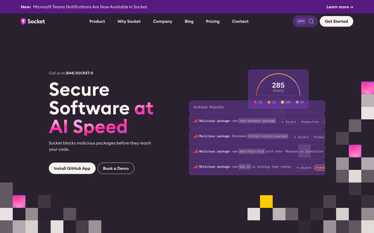 Socket homepage screenshot