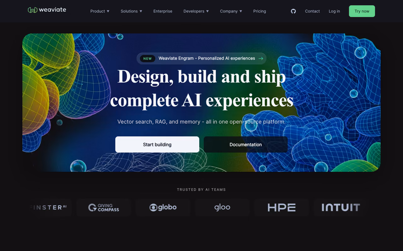 Weaviate homepage screenshot