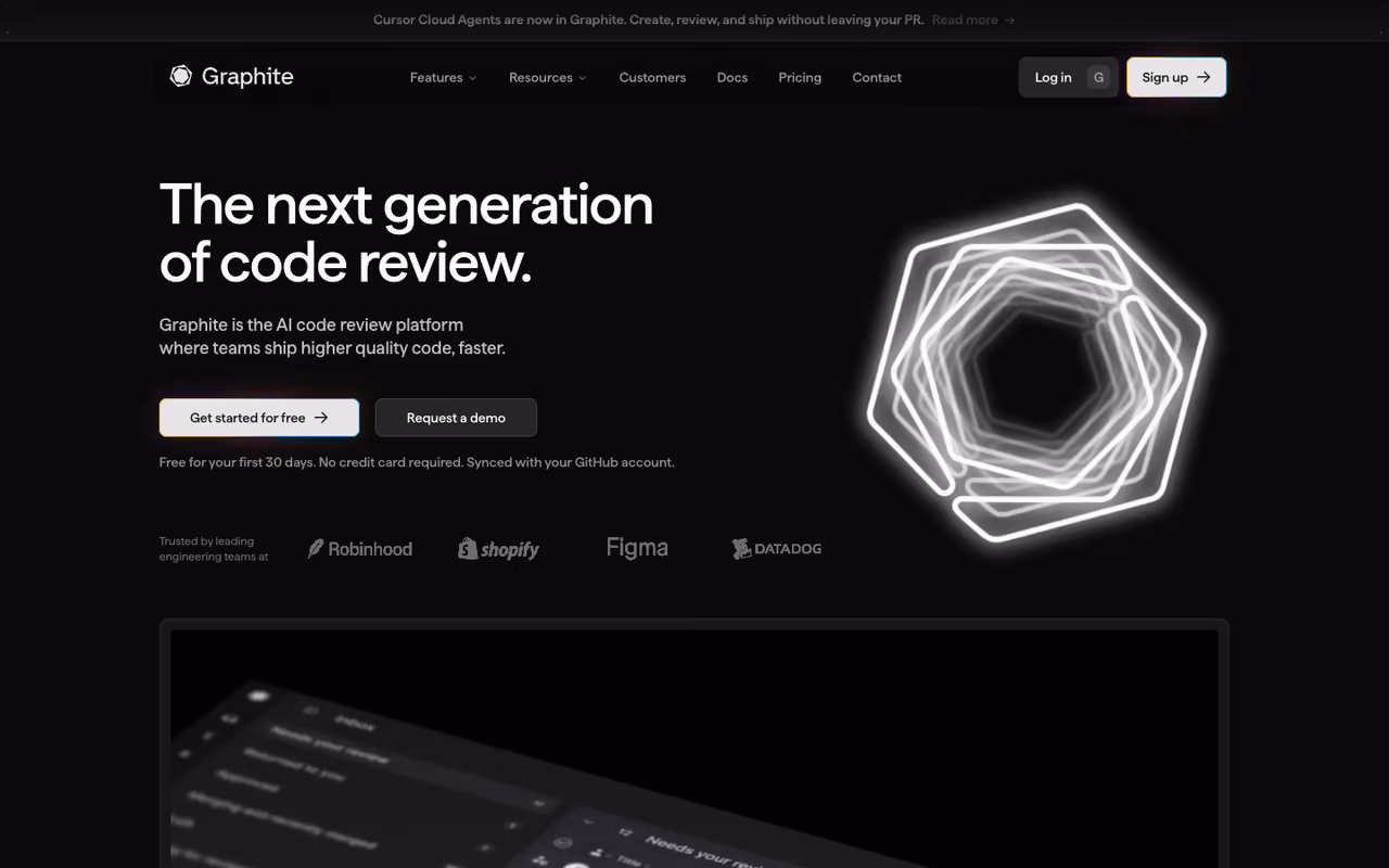 Graphite homepage screenshot