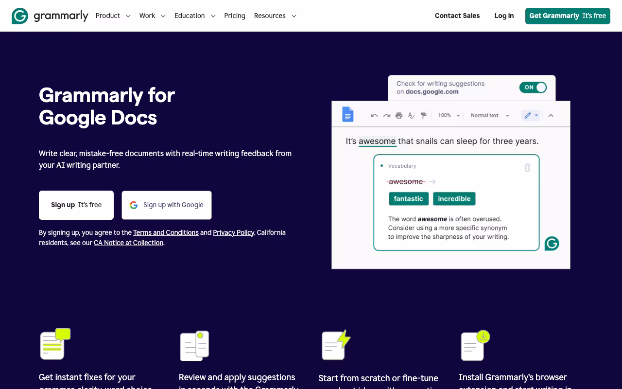 Grammarly for Google Docs