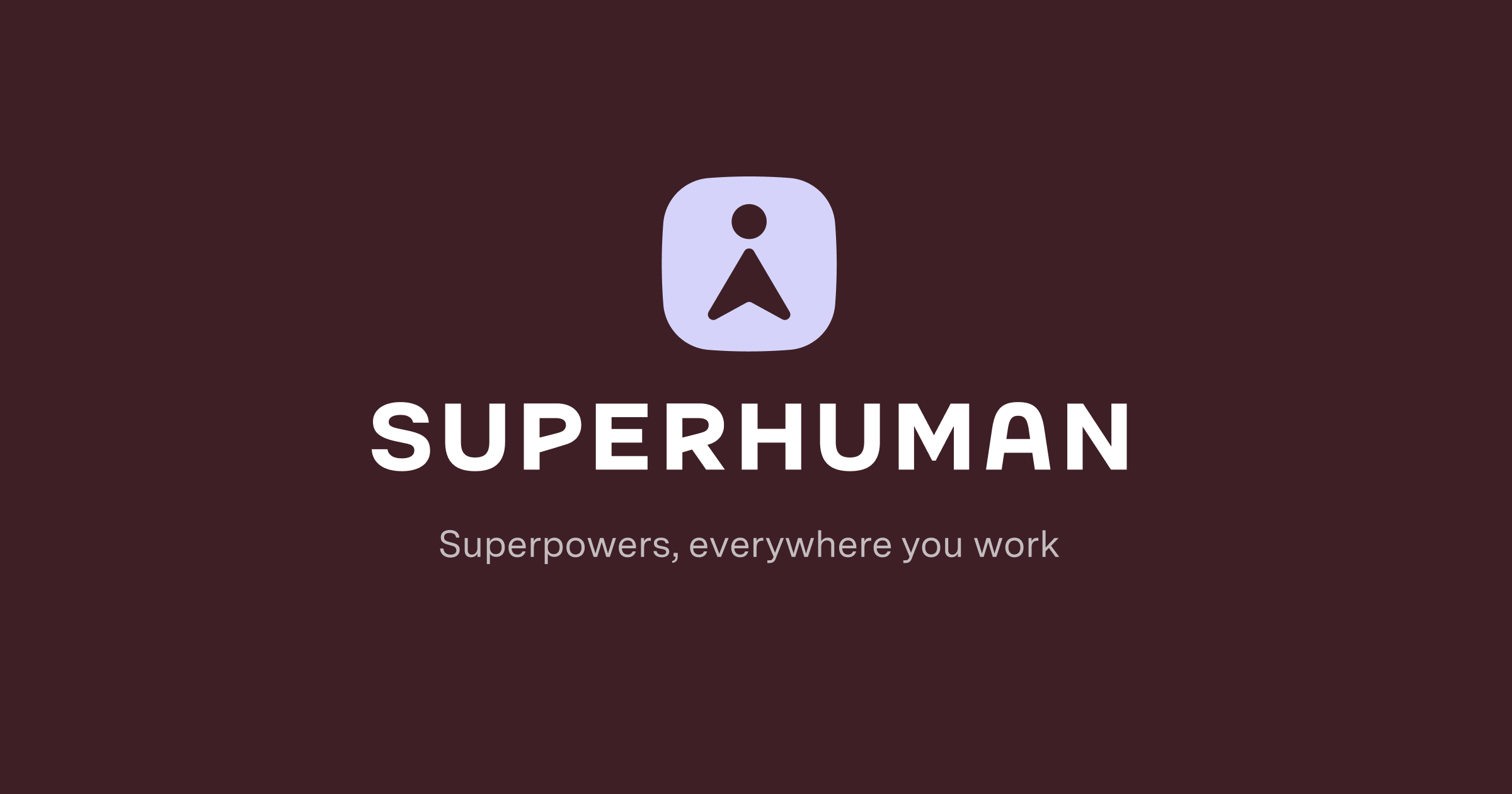 Superhuman logo and wordmark on a dark background