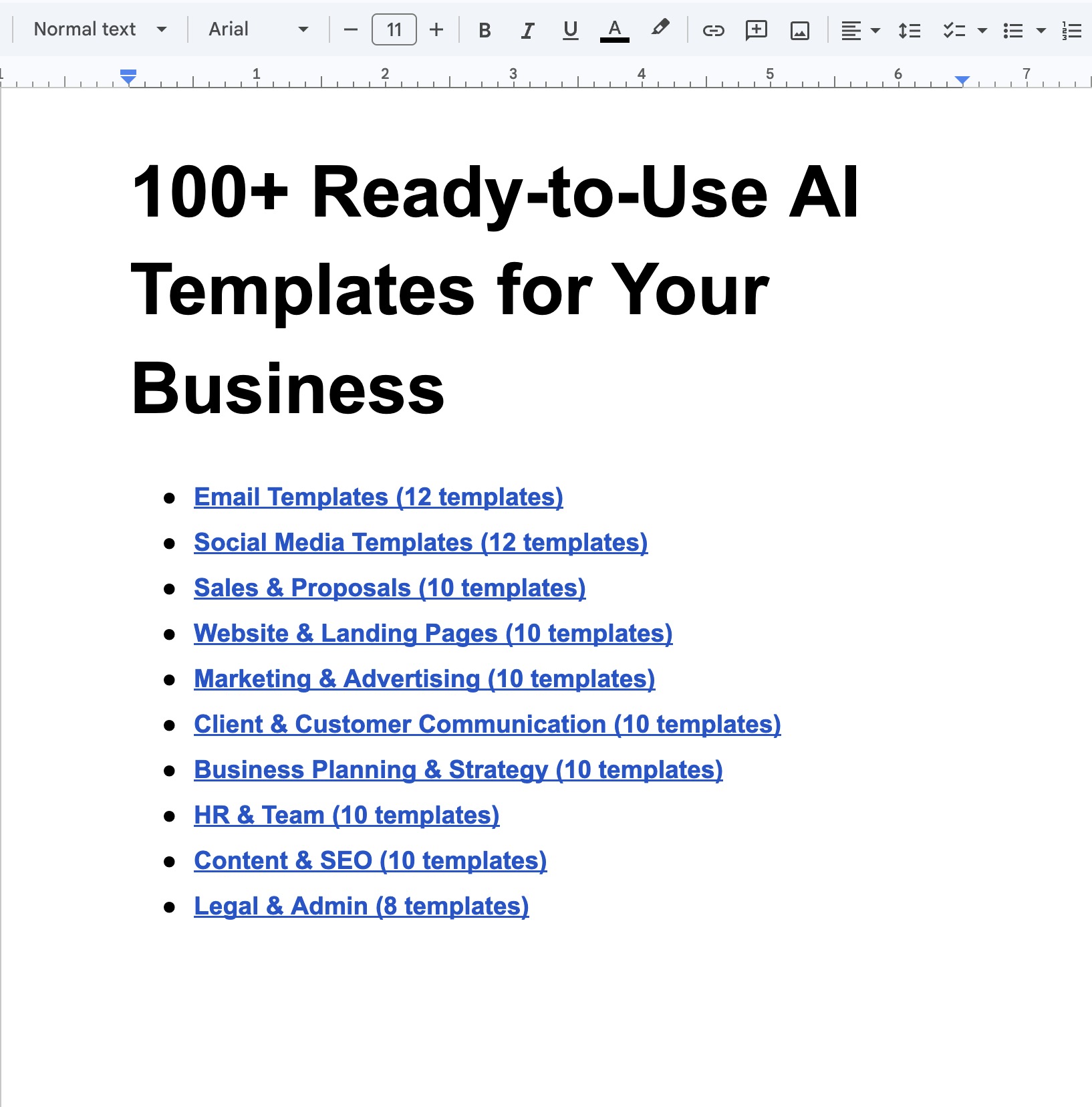 100+ ready-to-use AI templates