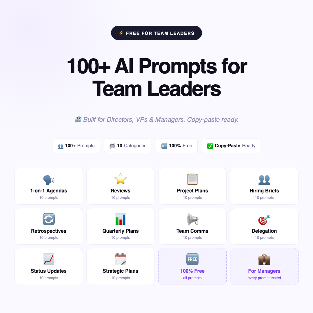 100+ AI Prompts for Team Leaders preview