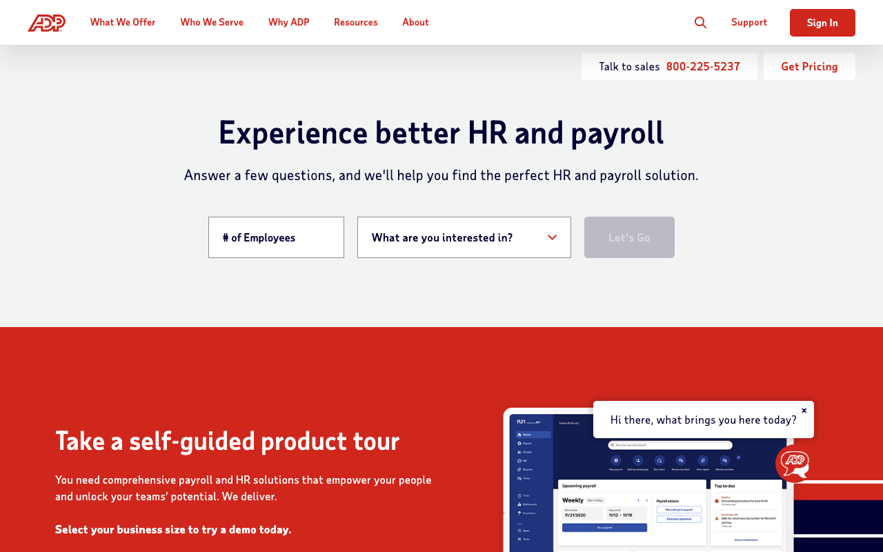 ADP productivity platform interface screenshot