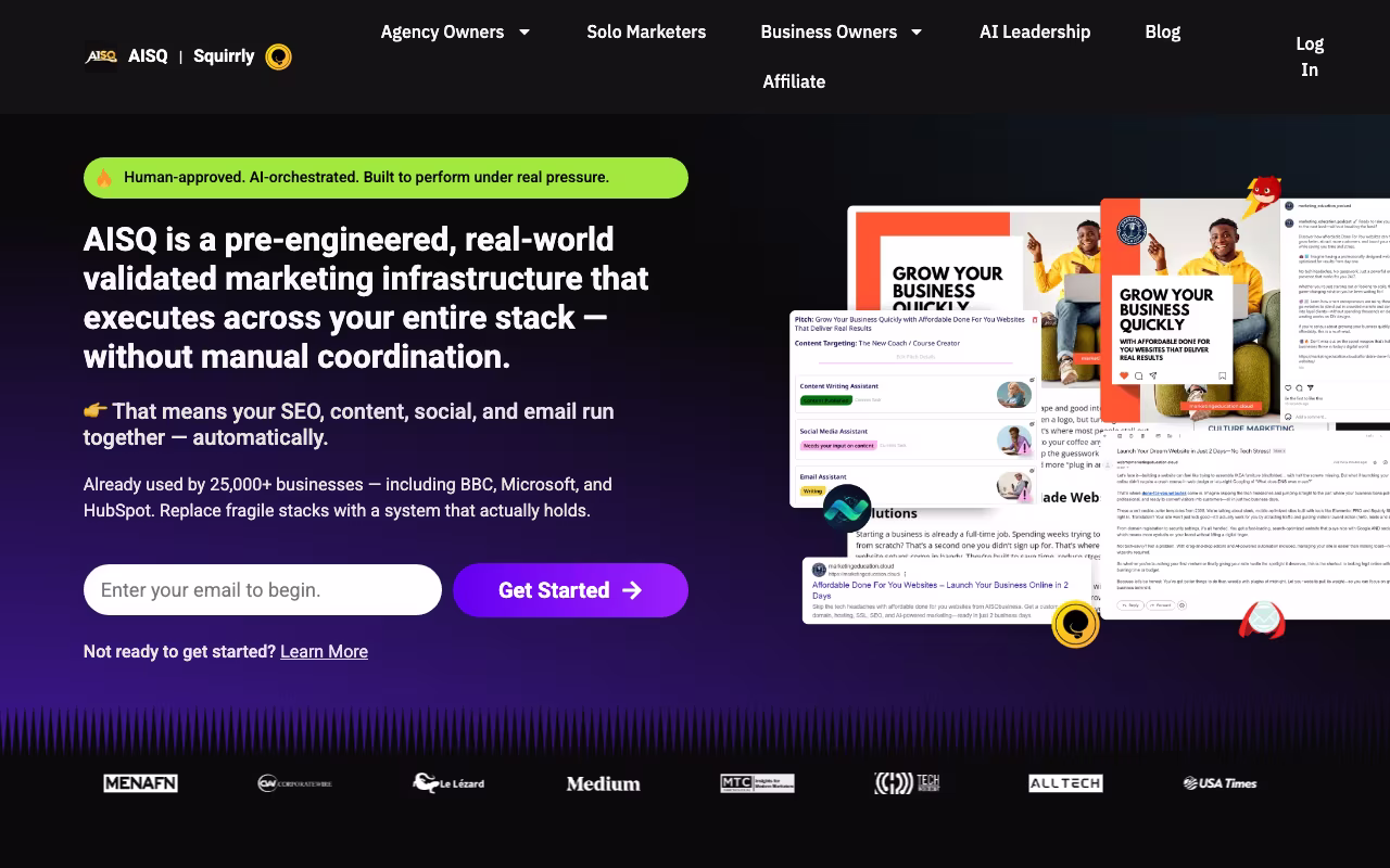 AISQ marketing platform interface screenshot