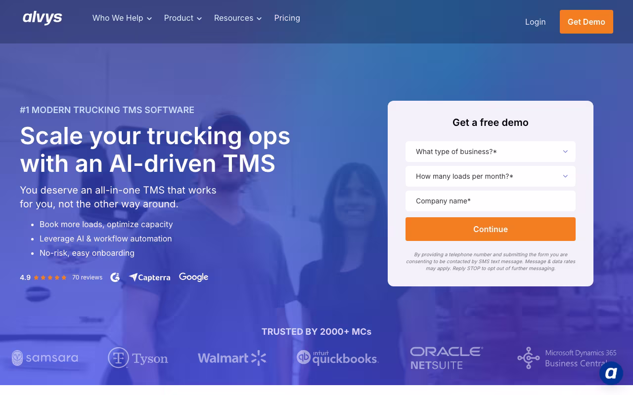 Alvys operations platform interface screenshot