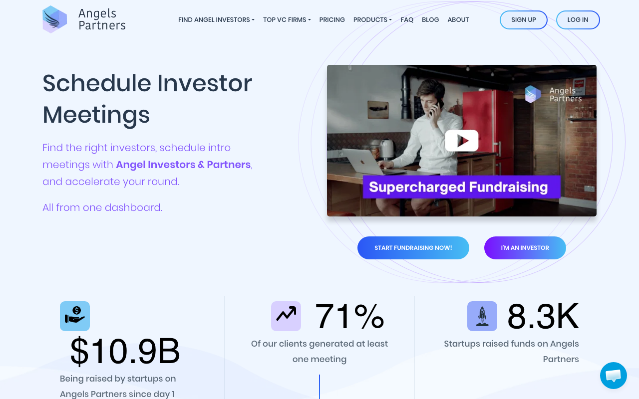 Angels Partners finance platform interface screenshot