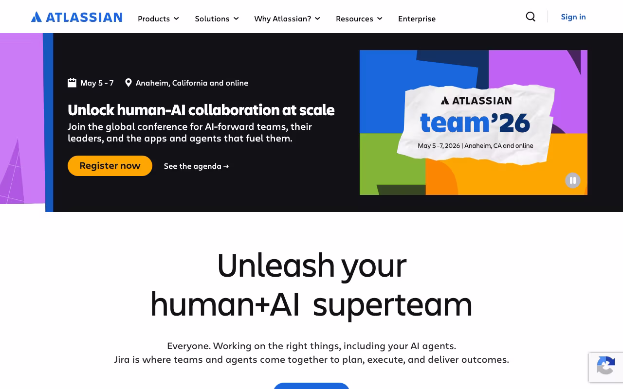 Atlassian project management platform interface screenshot