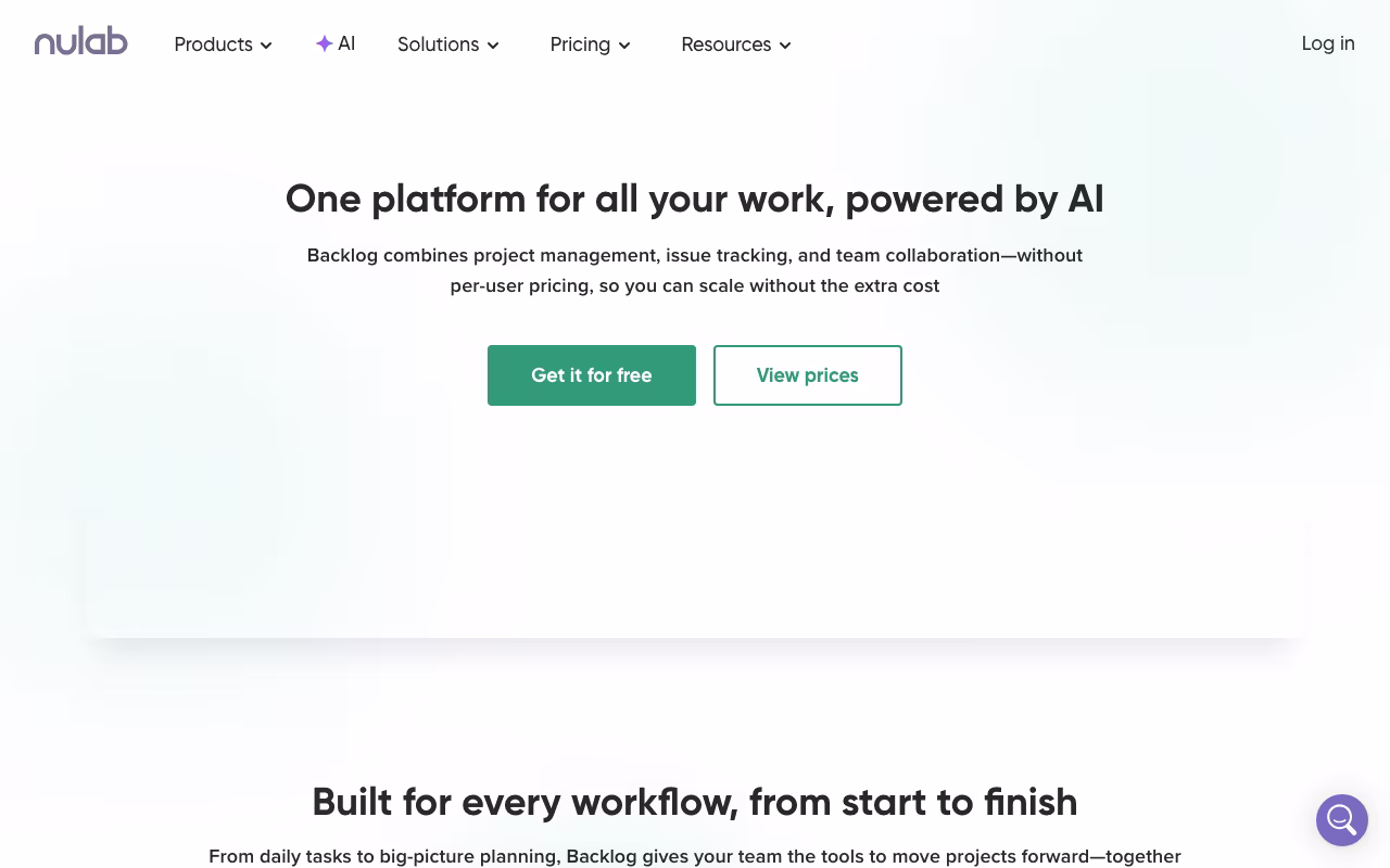 Backlog productivity platform interface screenshot