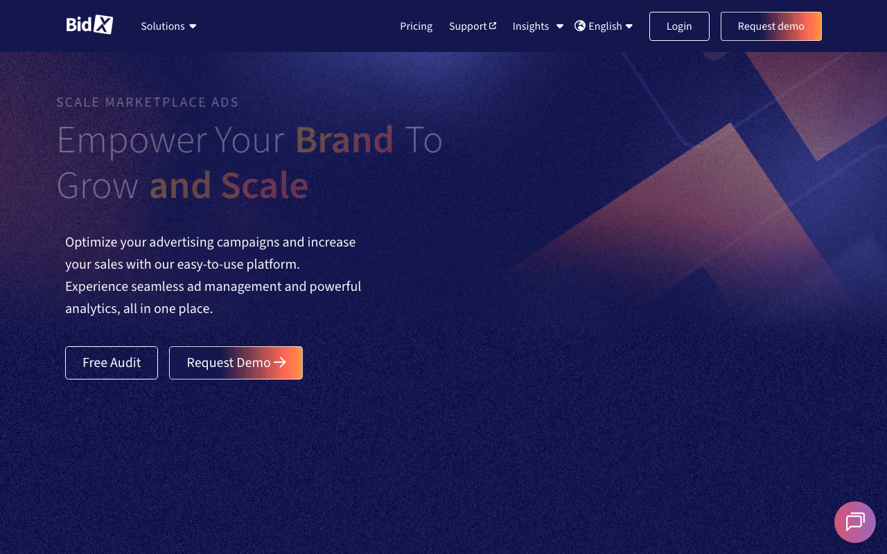 BidX marketing platform interface screenshot