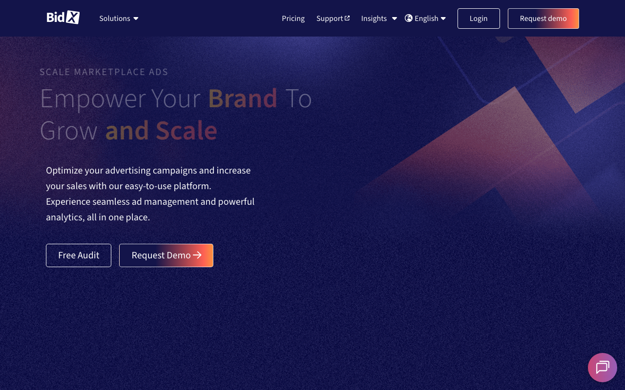 BidX marketing platform interface screenshot