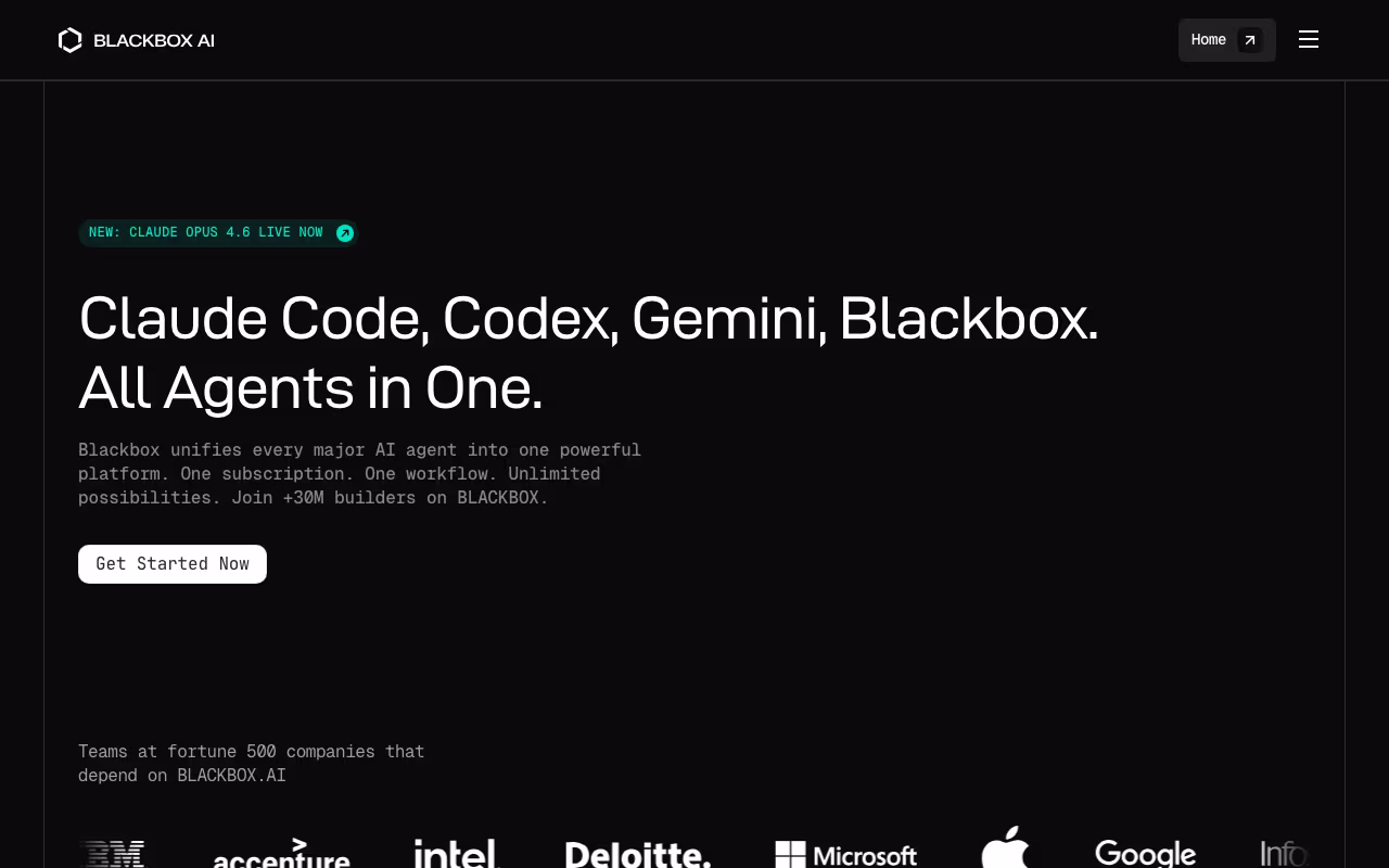 BLACKBOX AI dev platform interface screenshot