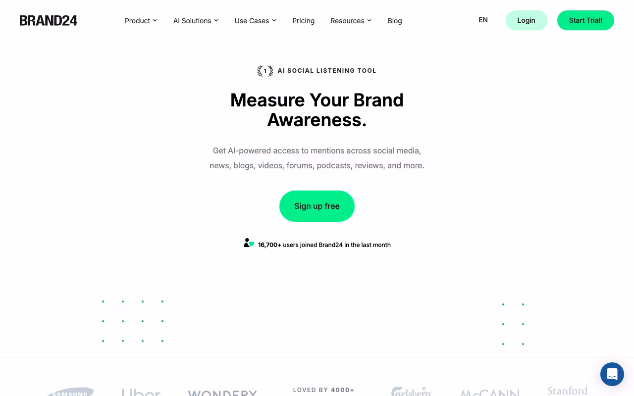 Brand24 marketing platform interface screenshot