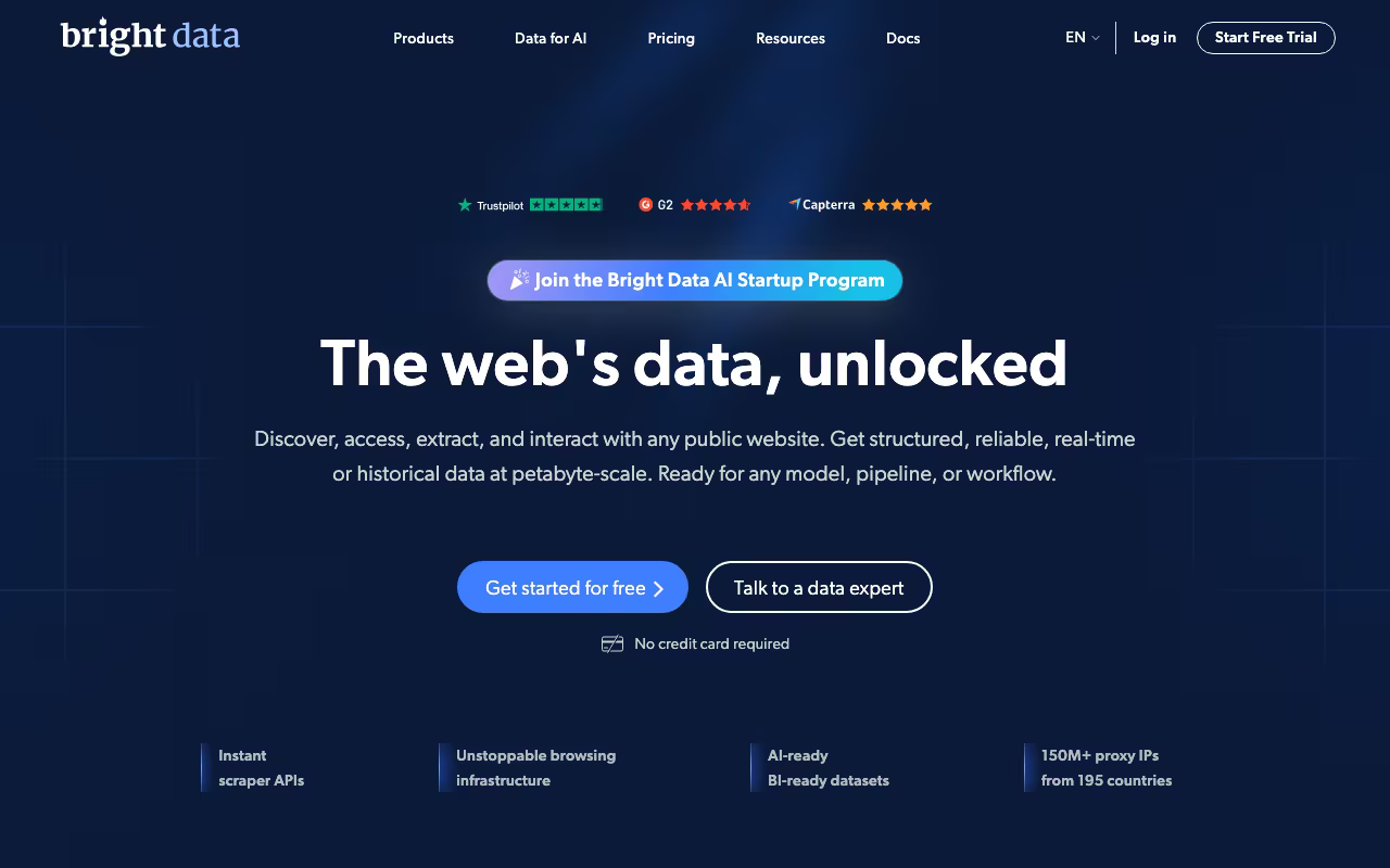 Bright Data data platform interface screenshot