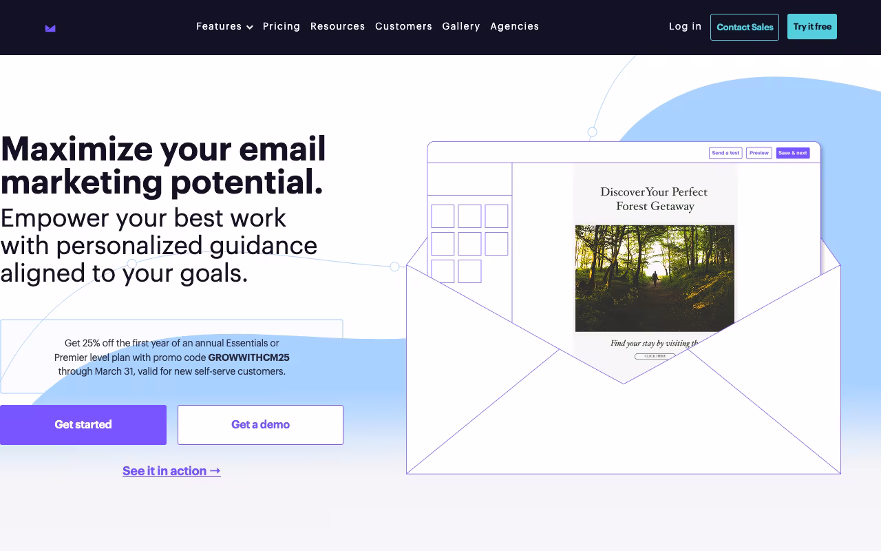 Campaign Monitor marketing platform interface screenshot
