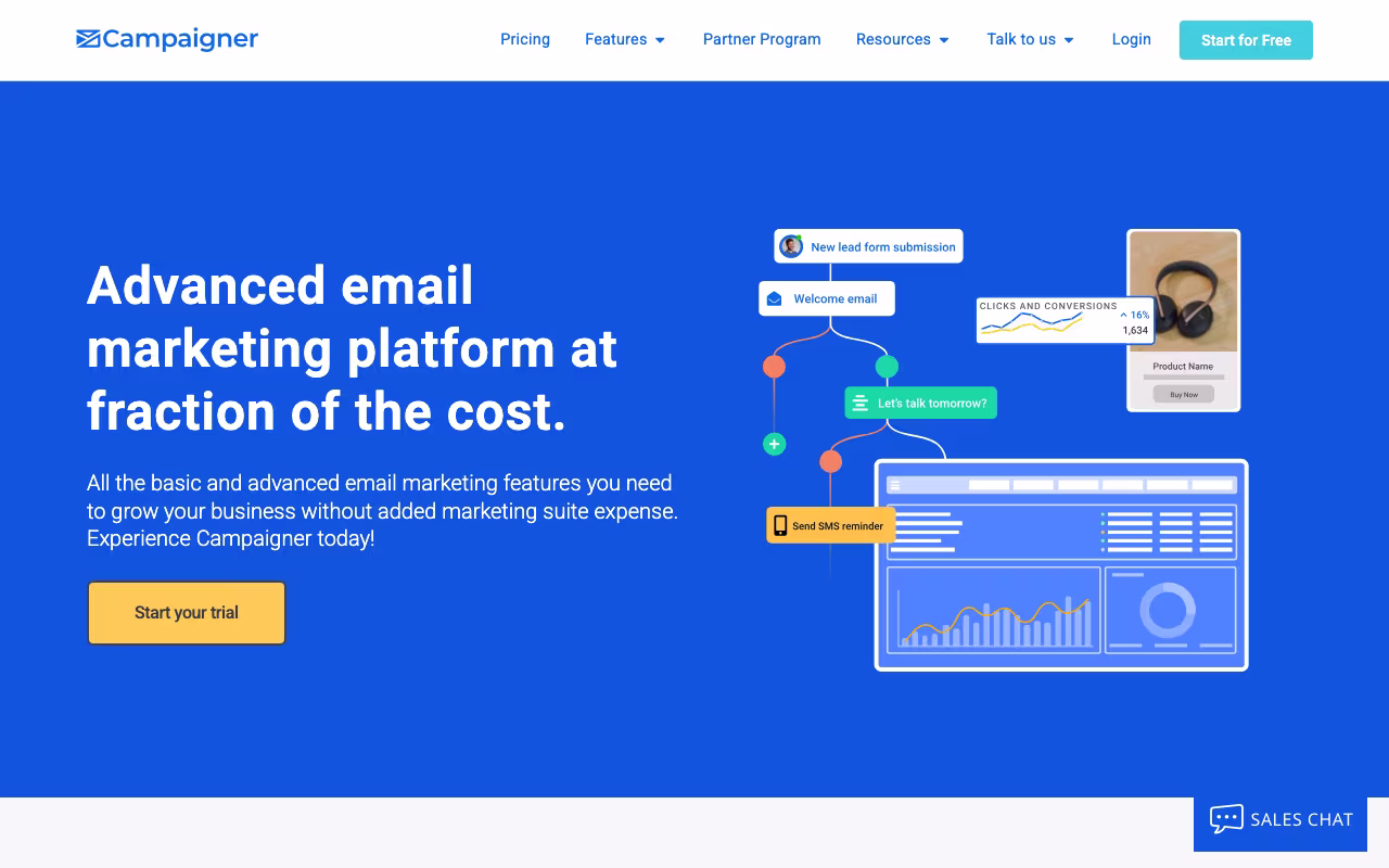 Campaigner marketing platform interface screenshot