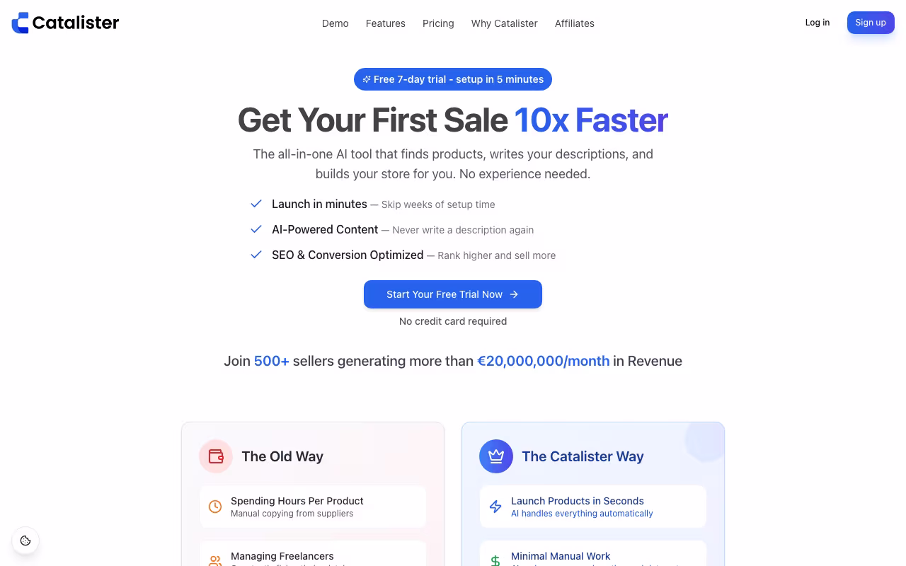Catalister data platform interface screenshot