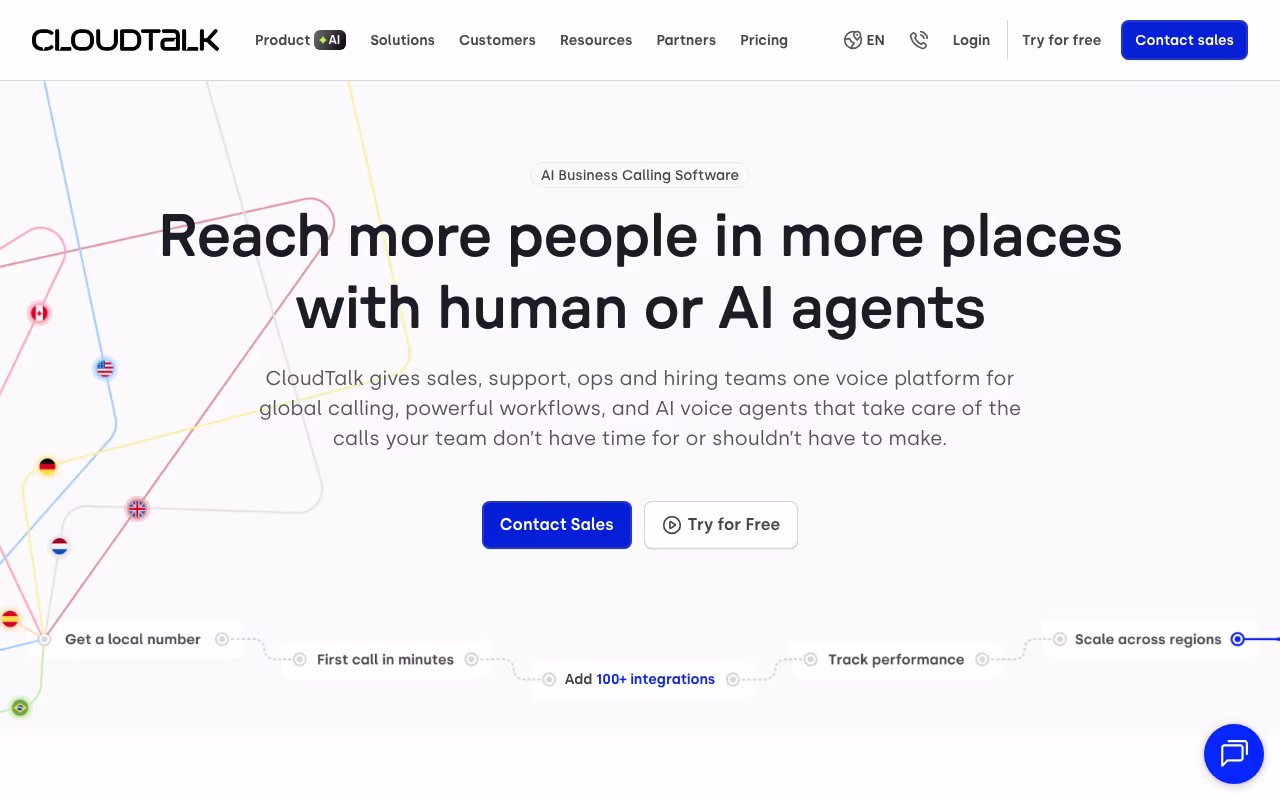 CloudTalk customer support platform interface screenshot