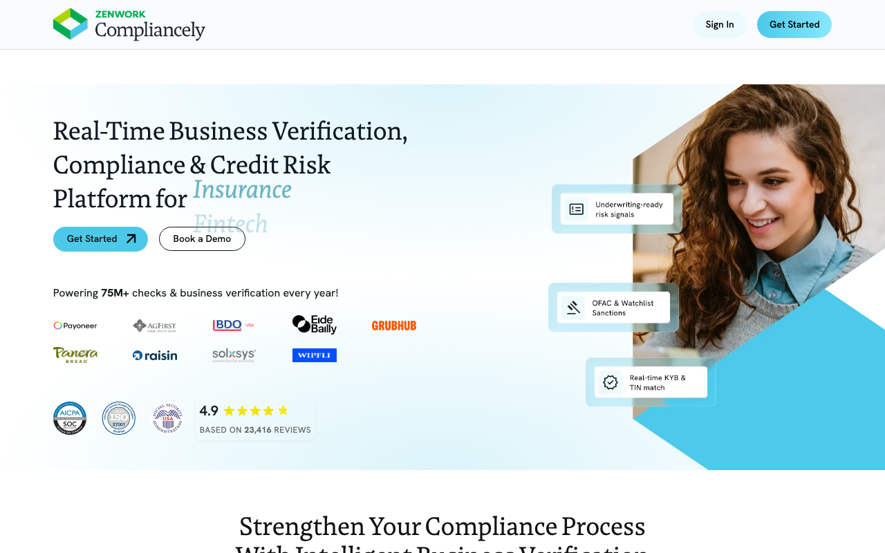 Compliancely finance platform interface screenshot