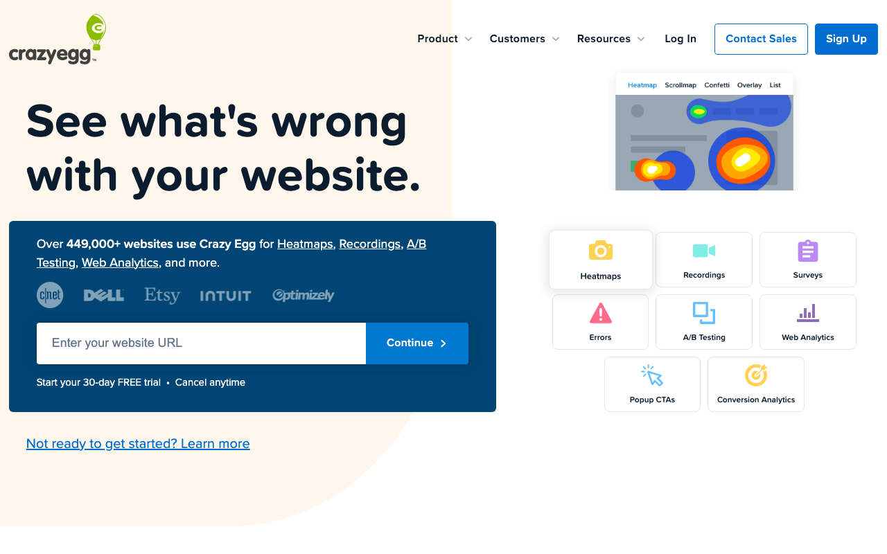 Crazy Egg data platform interface screenshot