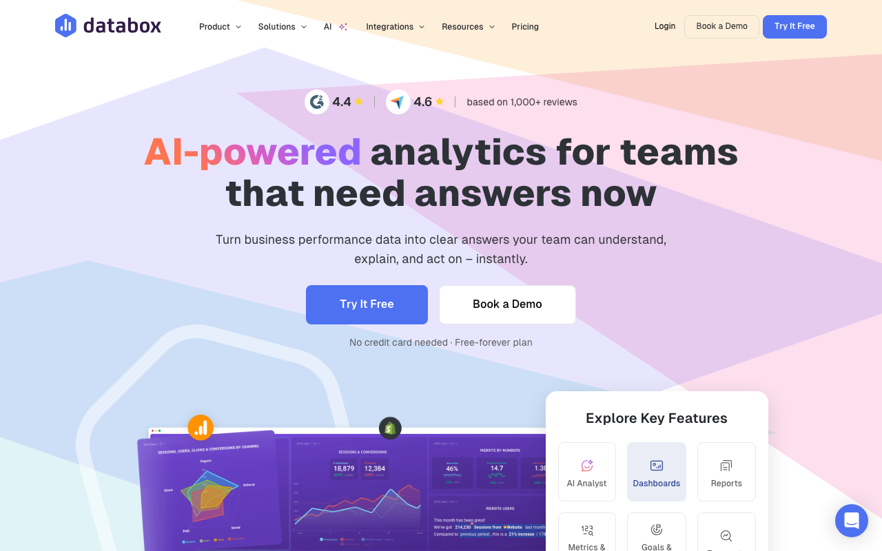 Databox data platform interface screenshot