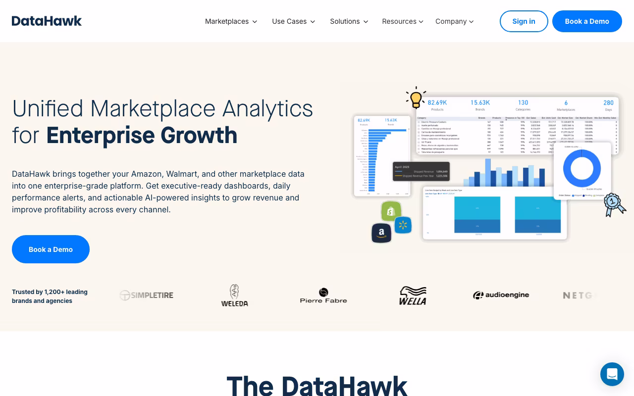 DataHawk data platform interface screenshot