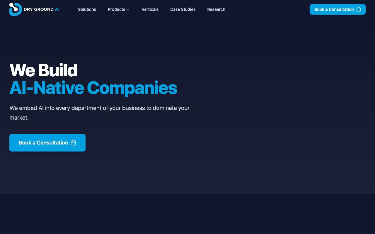 Dry Ground AI operations platform interface screenshot