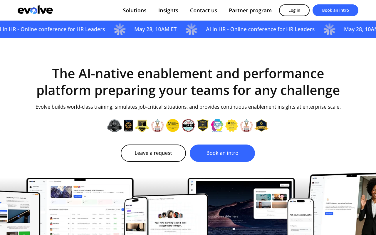 Evolve productivity platform interface screenshot