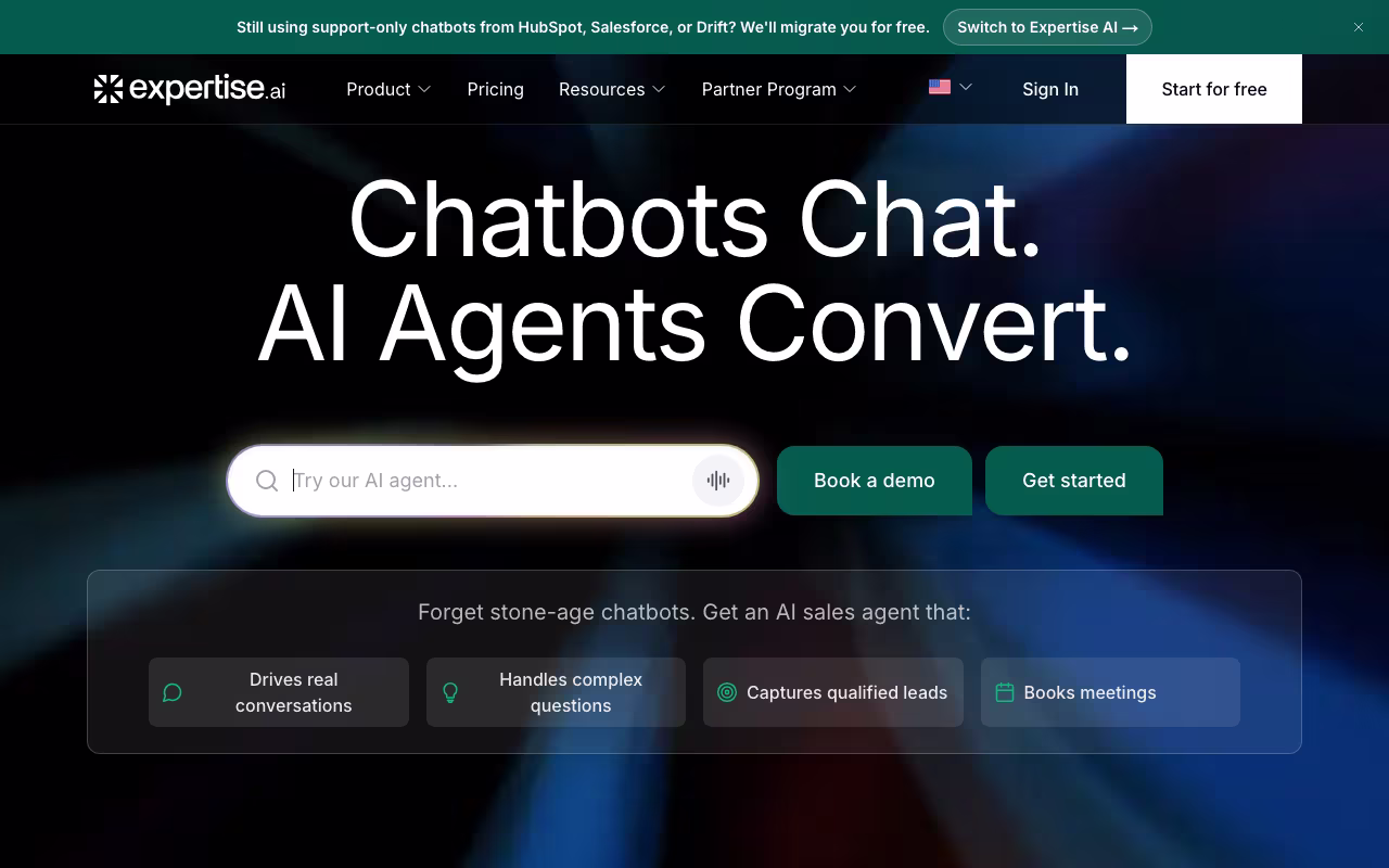 Expertise AI sales platform interface screenshot
