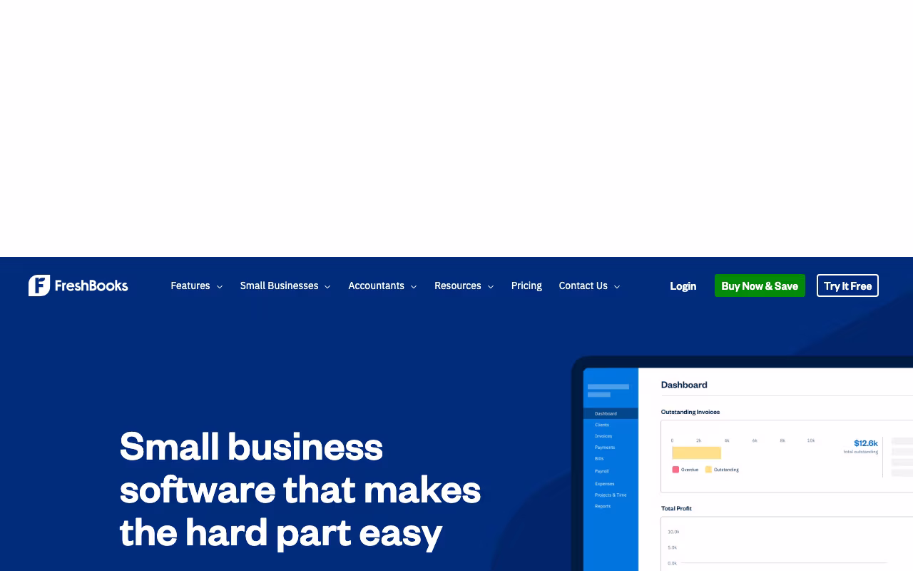 FreshBooks finance platform interface screenshot