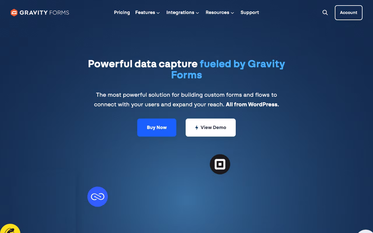 Gravity Forms marketing platform interface screenshot