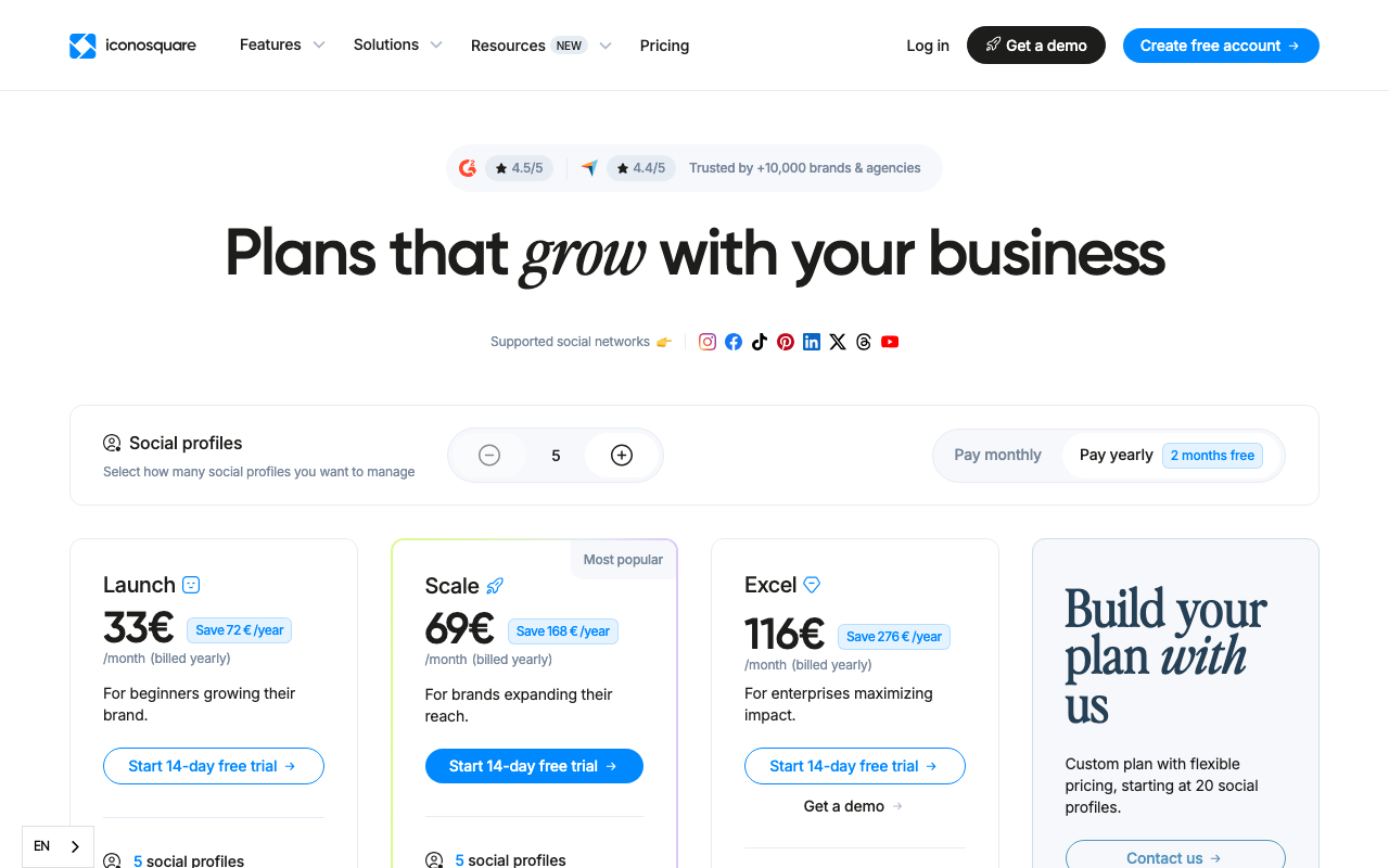 Iconosquare marketing platform interface screenshot