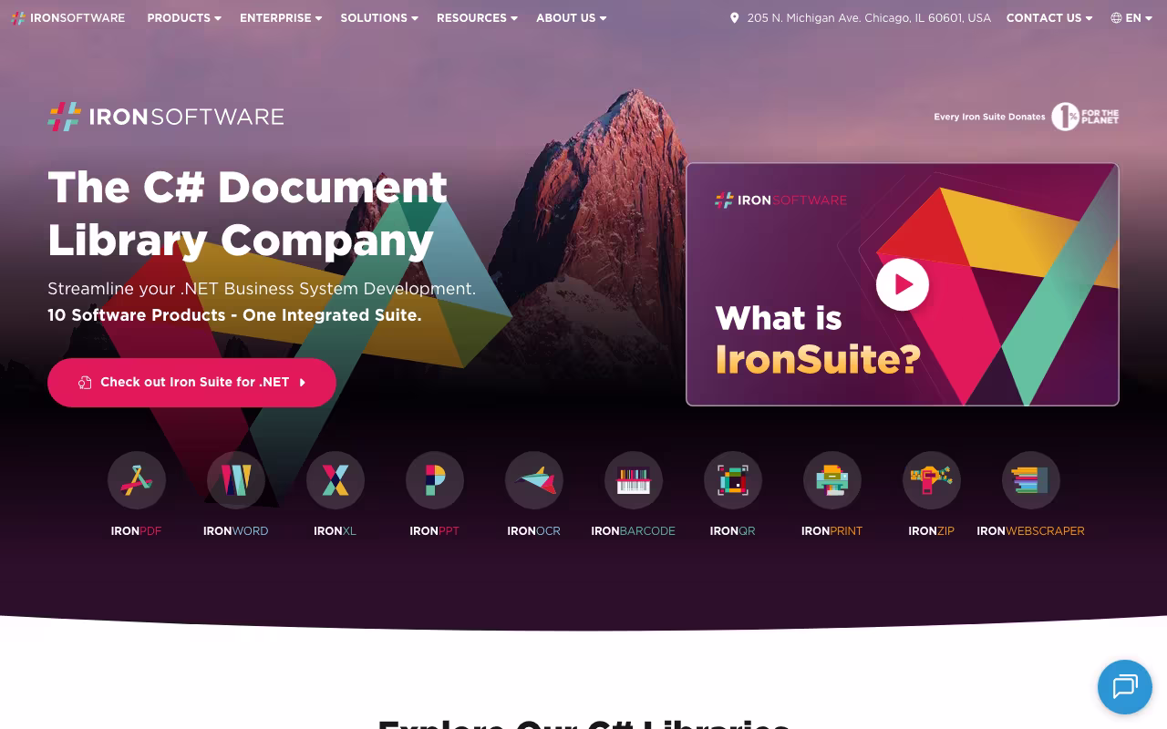 Iron Software dev platform interface screenshot