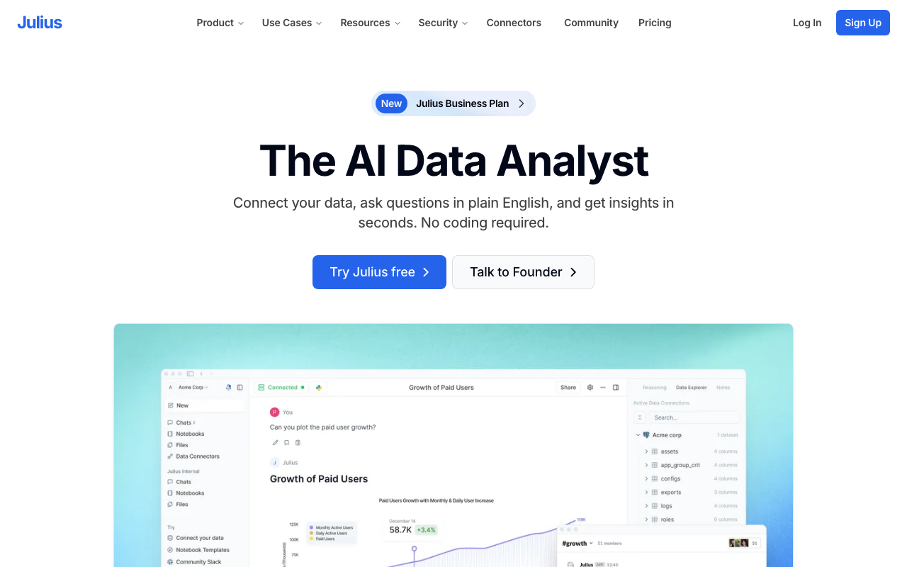 Julius AI screenshot