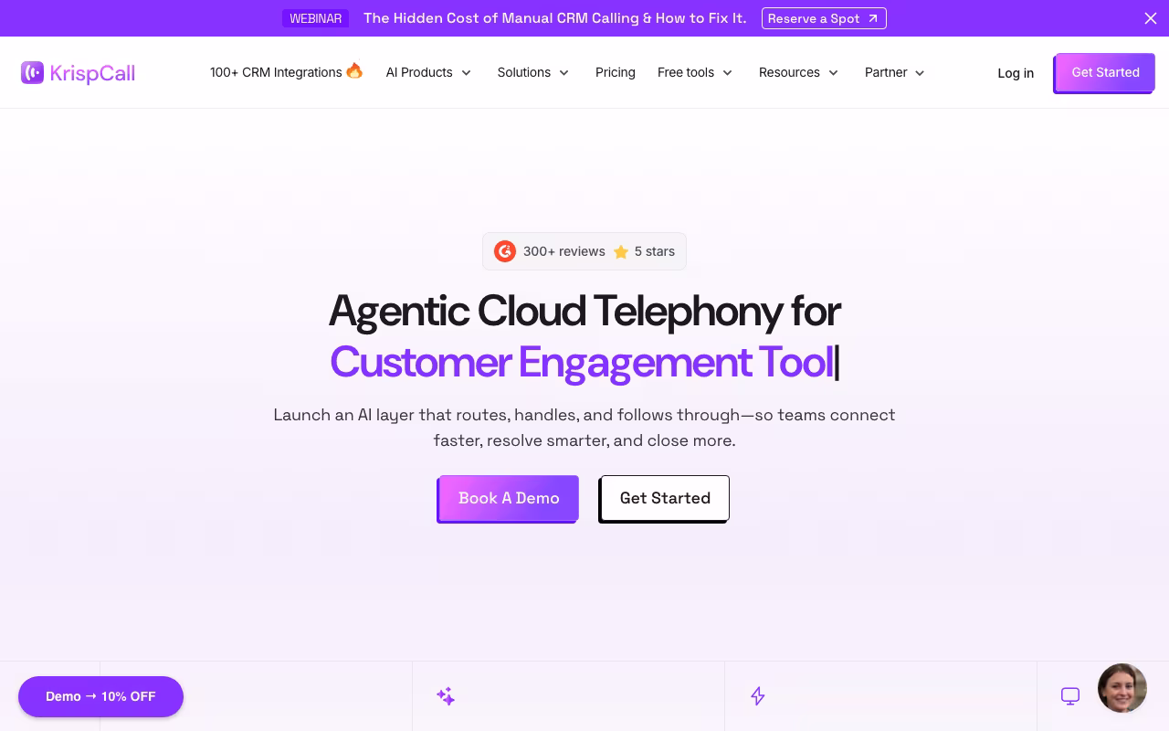 KrispCall customer support platform interface screenshot