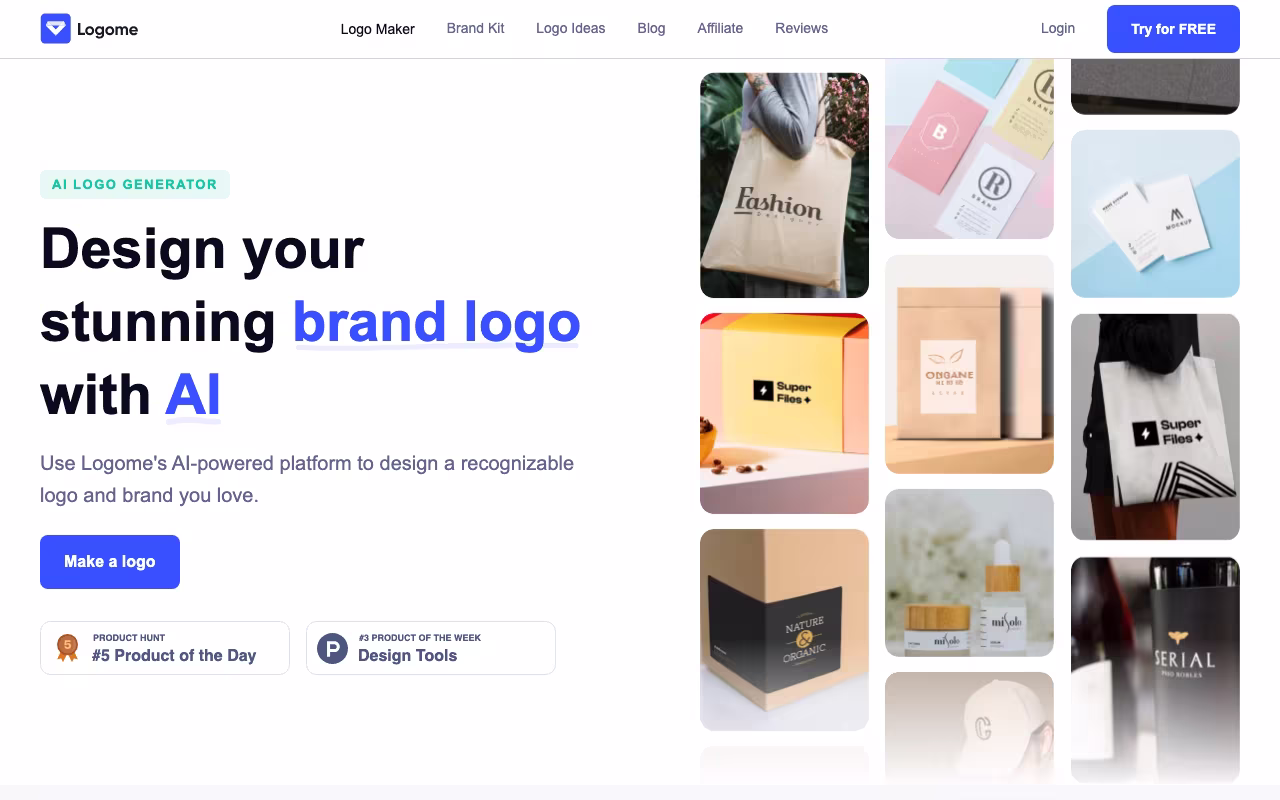 Logome.ai design platform interface screenshot