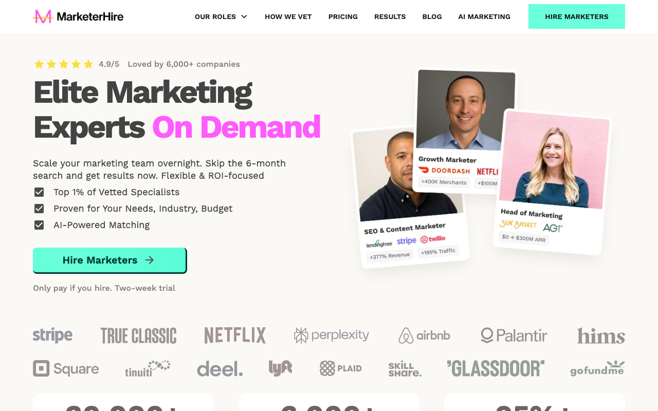 MarketerHire screenshot