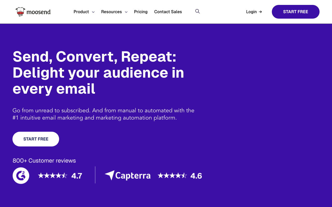 Moosend marketing platform interface screenshot