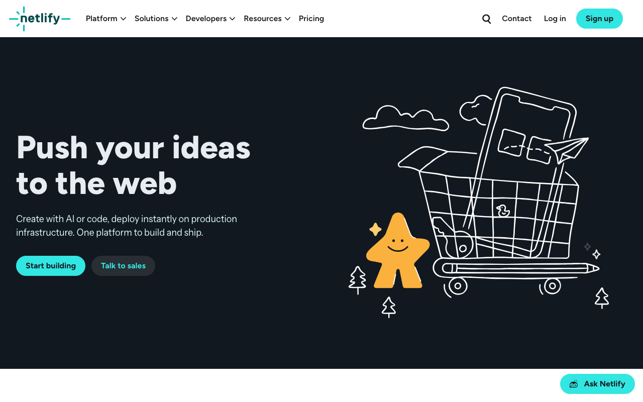 Netlify dev platform interface screenshot