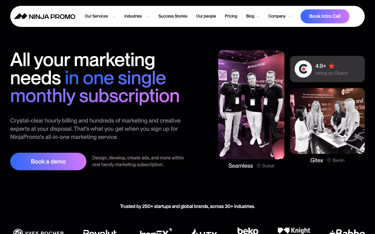 NinjaPromo marketing platform interface screenshot