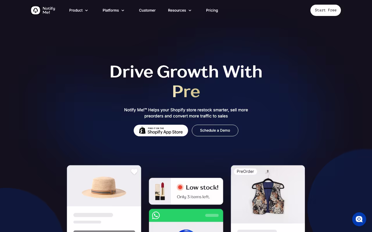 Notify Me marketing platform interface screenshot