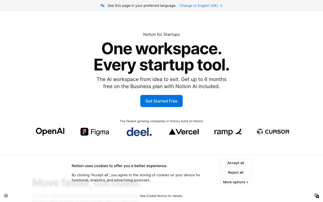 Notion productivity platform interface screenshot