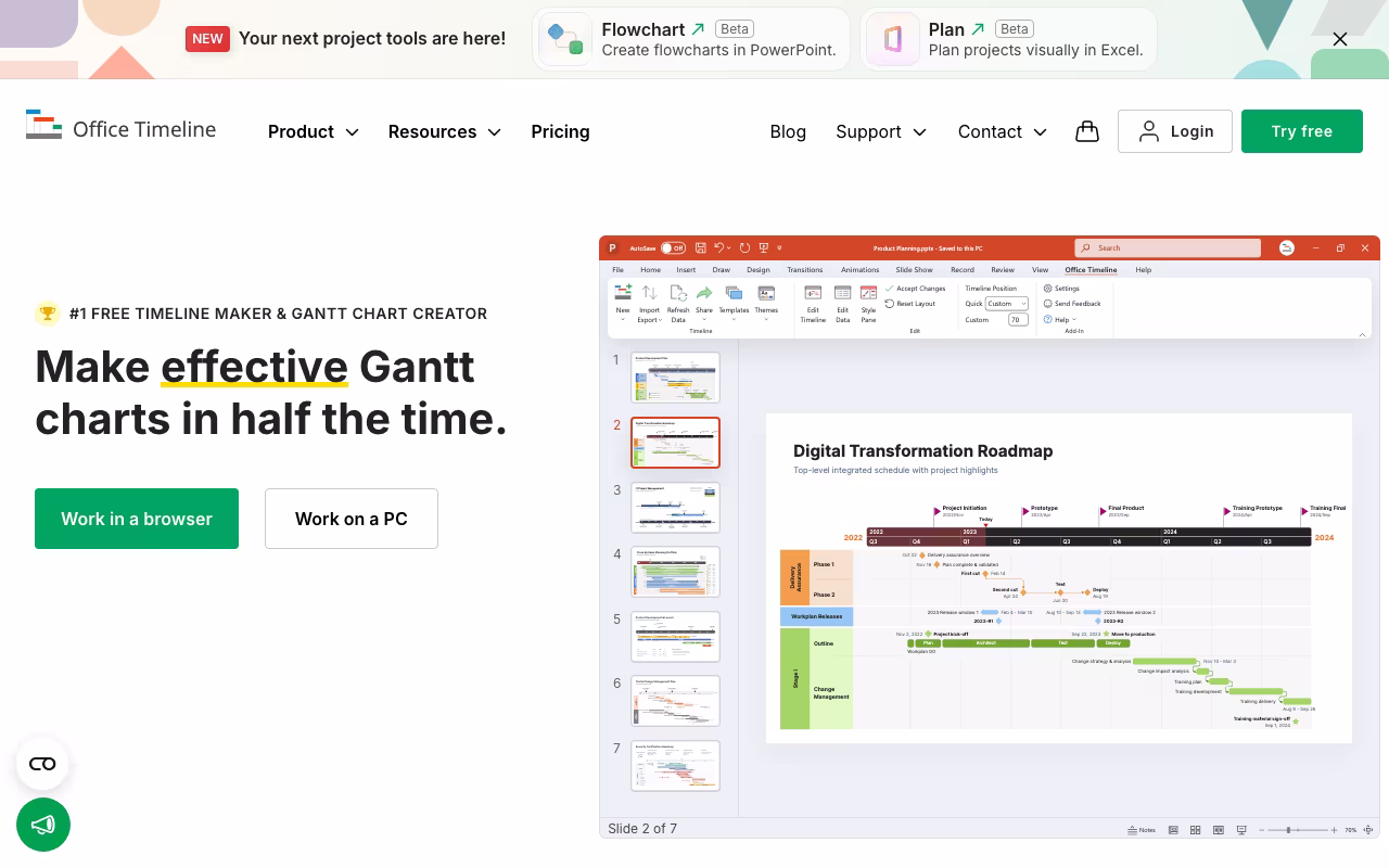 Office Timeline project management platform interface screenshot