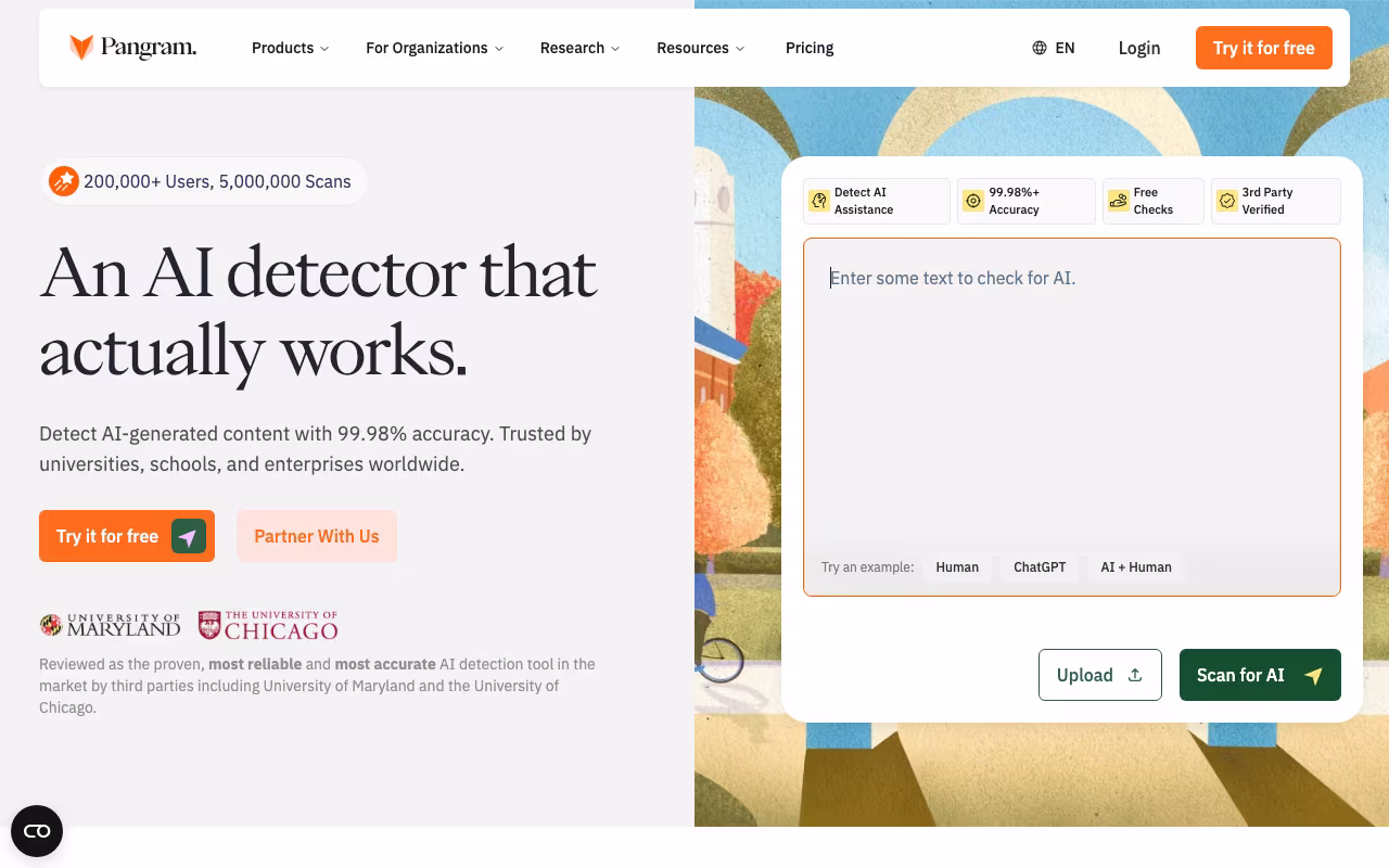 Pangram Labs content creation platform interface screenshot