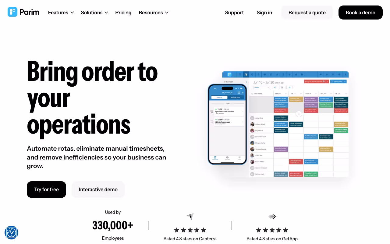 Parim hr platform interface screenshot