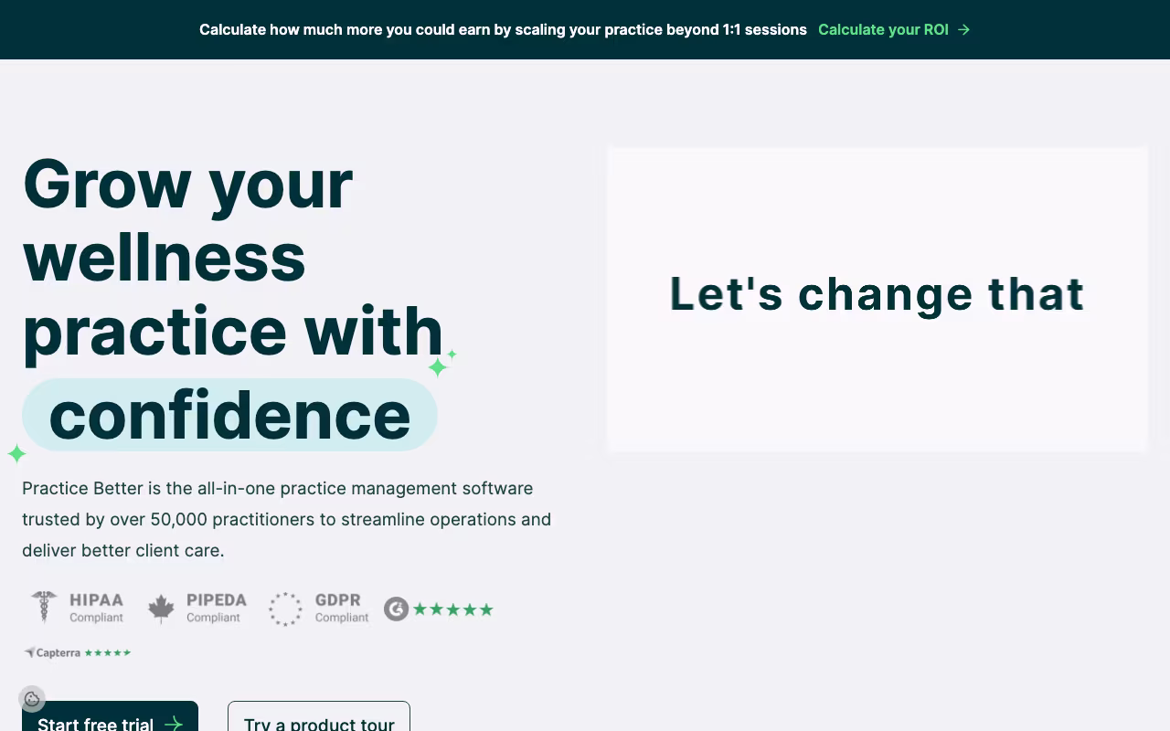 Practice Better operations platform interface screenshot