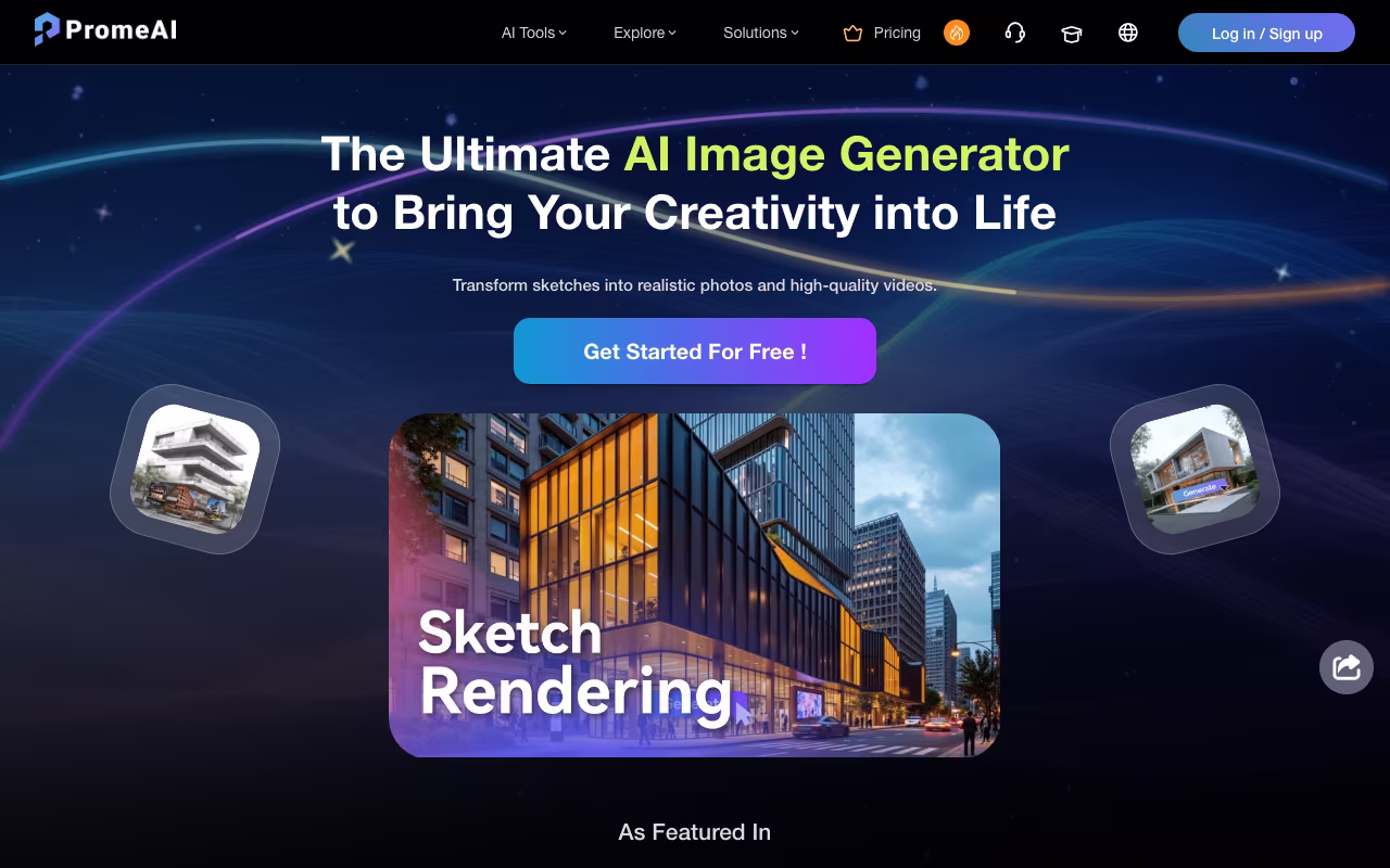 PromeAI design platform interface screenshot