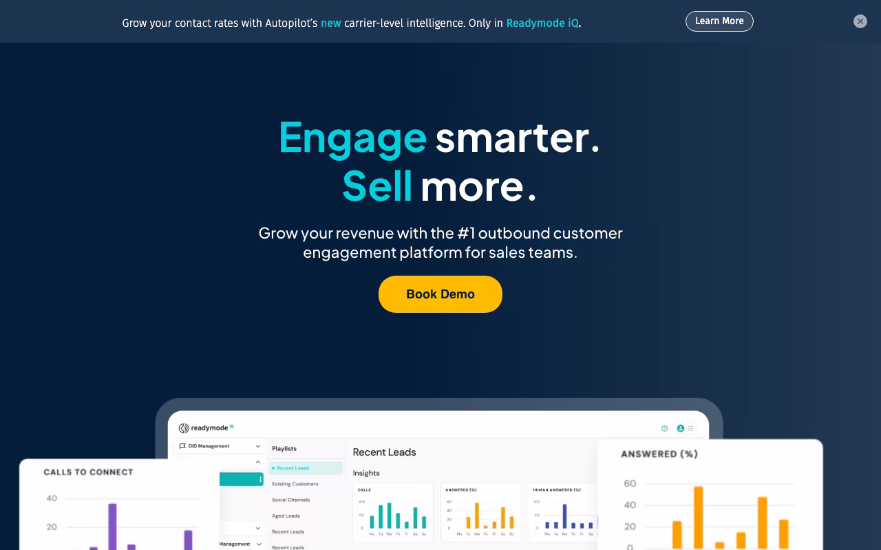 Readymode sales platform interface screenshot